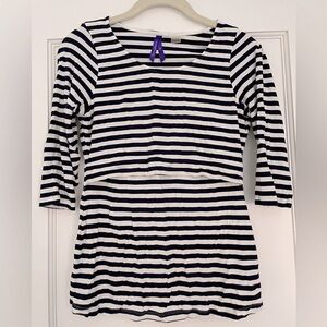 Seraphine Navy and White Striped Maternity and Nursing Laina Top — size M